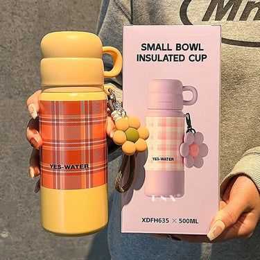 500ml Stainless Steel Insulated Cup Water Bottle - Brown